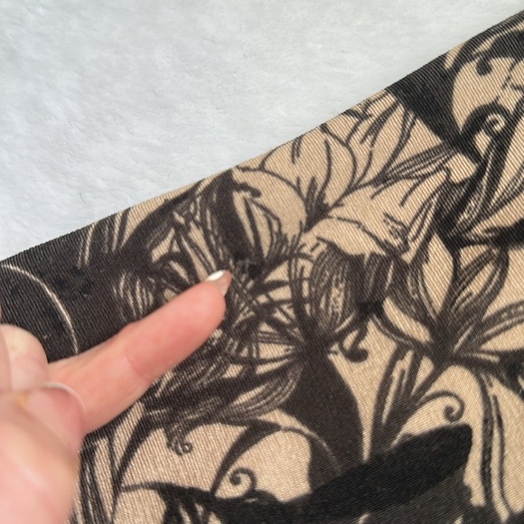 90’s Y2K Women’s Whimsigoth Witchy‎ Boho Abstract Floral Tapestry Stretch Top S - Picture 9 of 9